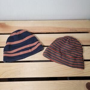 Set of 2 Gerber Infant Hats Dark Striped - 0-6m